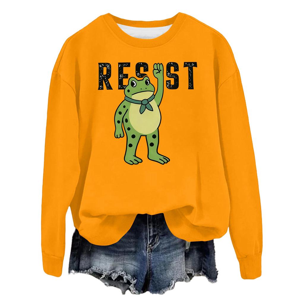 Women's Fashion Casual Long Sleeve Loose Printed Sweatshirt