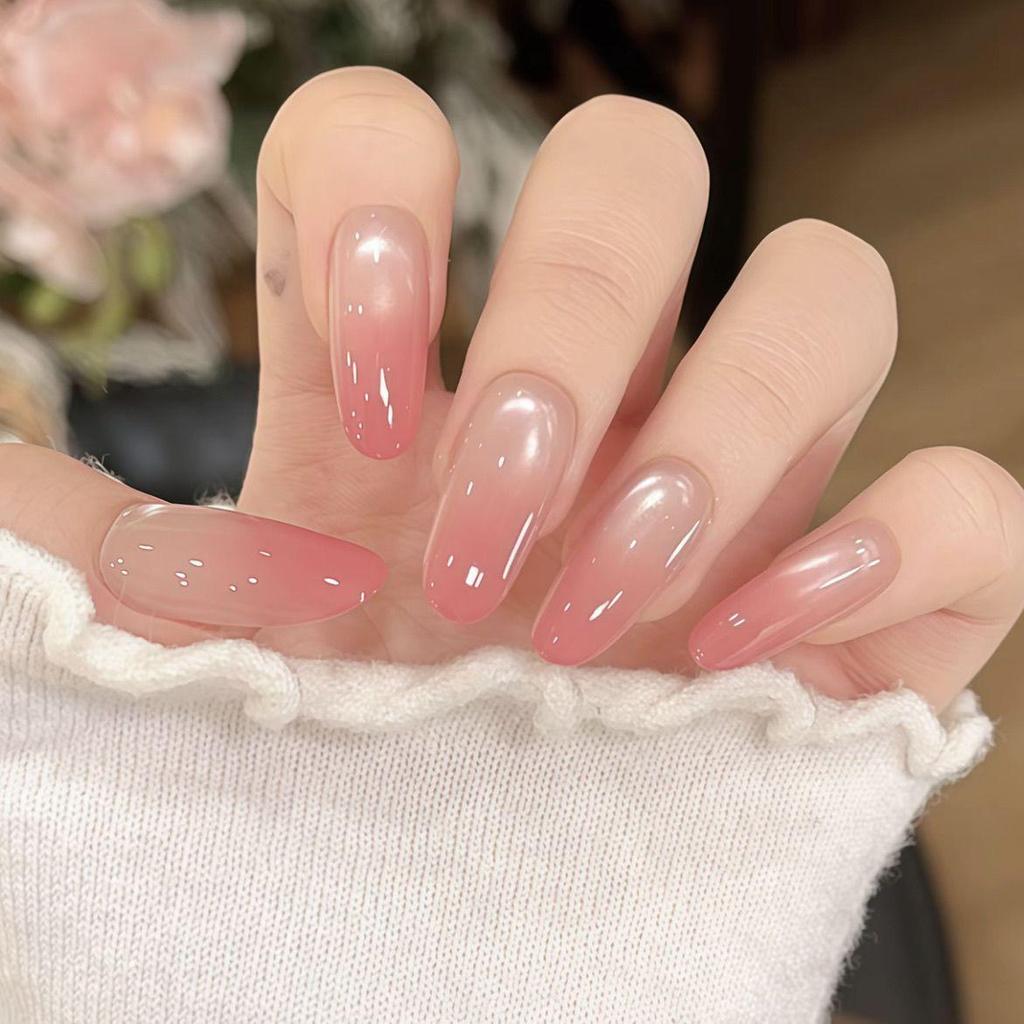 Gothic Red & Black Gradient Handmade Long False Nails