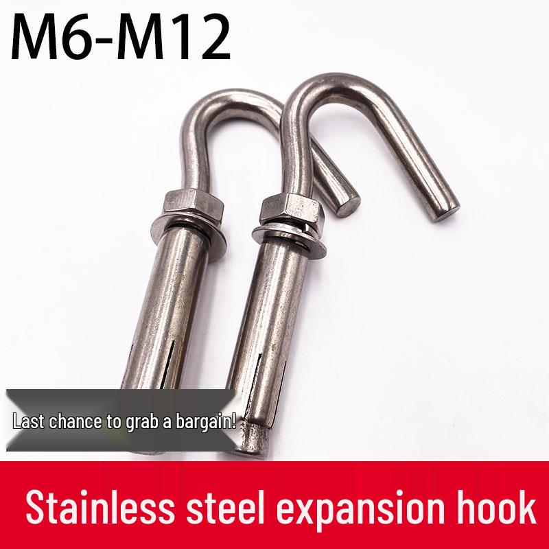 304/201 Stainless Steel Hook Expansion Anchor Bolt for Hanging, M6 M8 M10 M12
