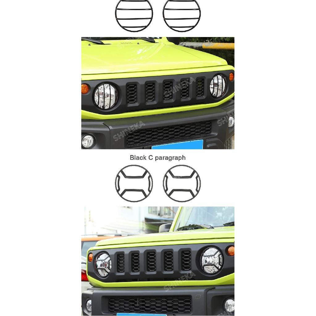 SHINEKA Lamp Hoods Car Front Headlight Lamp Decoration Cover for Suzuki Jimny 2019 2020 2021 2022 2023 Up Exterior Accessories