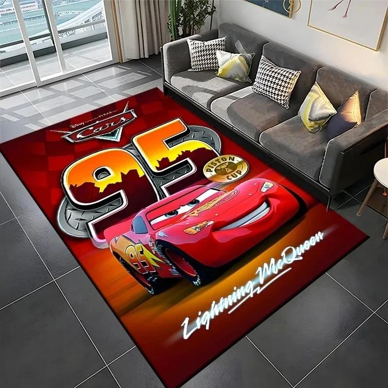  Disney Lightning McQueen Car Printing Carpet Kid Living Room Game Non-slip Soft Entrance Floor Mat Bedroom Home Decor Rug
