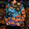 Men's Long Sleeve Hoodie with Sun Halloween Print Pullover