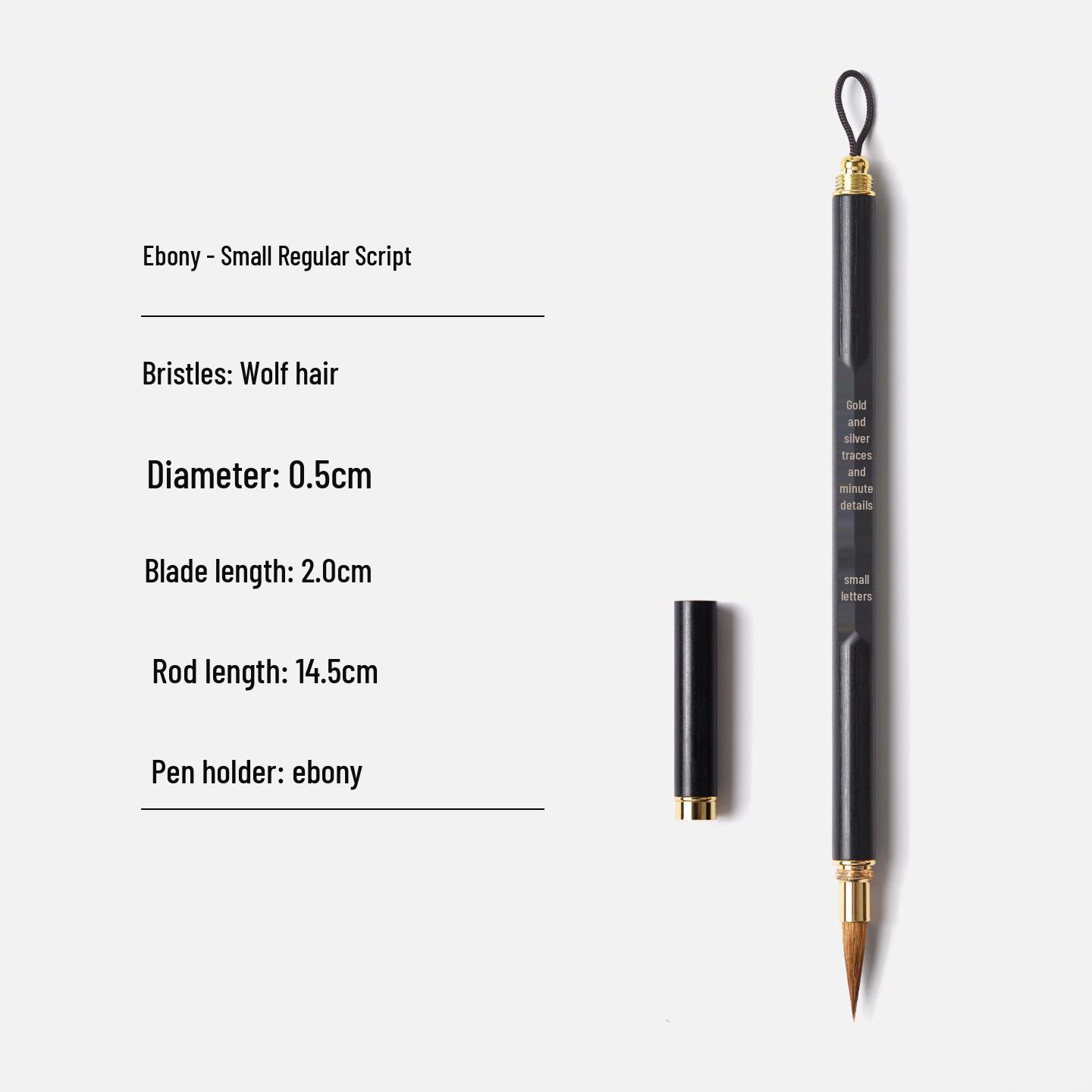 Cinnabar Red Small Regular Script Brush - Wolf & Mixed Hair for Ink Scripture Calligraphy Practice.