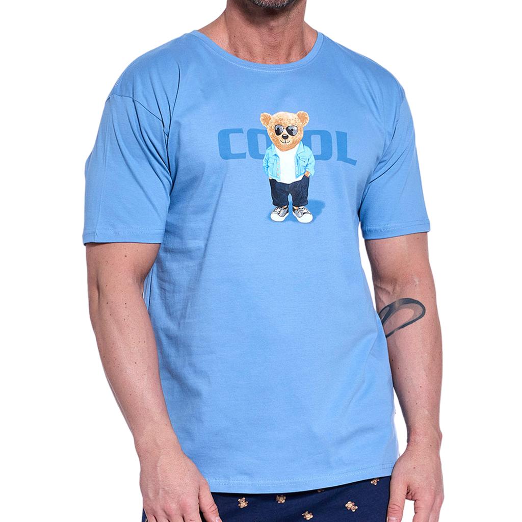 Cornette Men's Pajamas Short Sleeve Teddy Bear Shorts Cotton