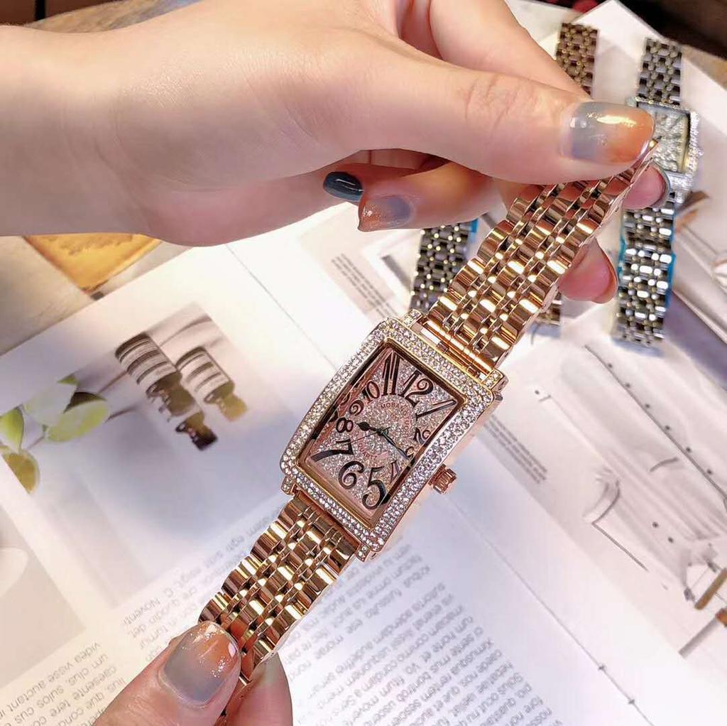 Watch Ladies Fashion Retro Steel Belt Digital Rectangle Bracelet Tide Diamond Watch
