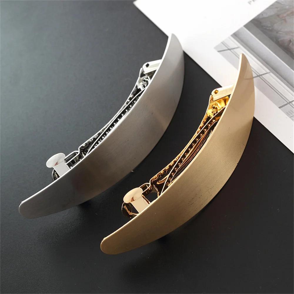 Elegant Mental Strip Hair Barrette For Women Smooth Surface Headwear Vintage Long Hair Clips Hair Styling Accessories