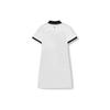 Fila Fusion Logo Plain Knitted Polo Sport Casual Breathable Short Sleeve Dress Women Dresses Cloud-White T11W323304F-WT
