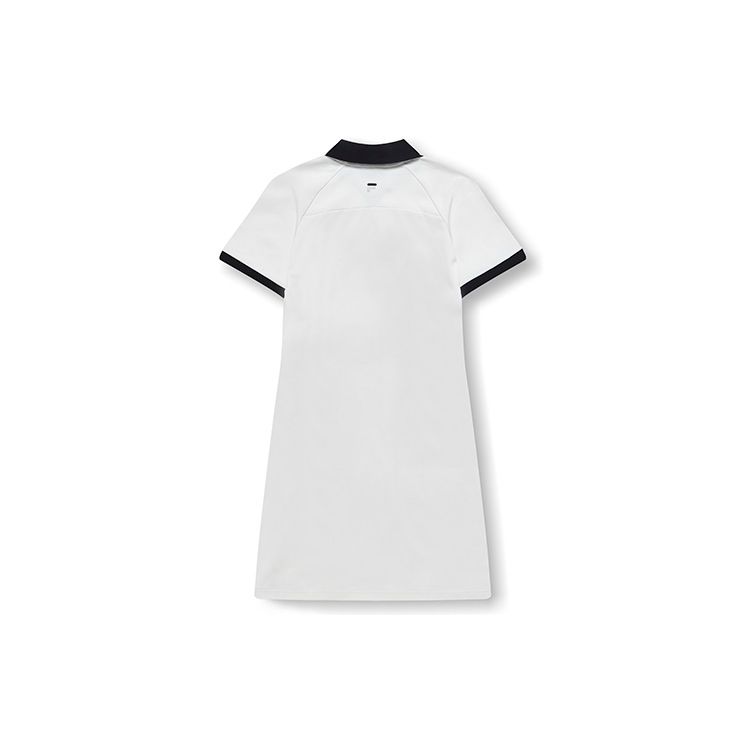 Fila Fusion Logo Plain Knitted Polo Sport Casual Breathable Short Sleeve Dress Women Dresses Cloud-White T11W323304F-WT