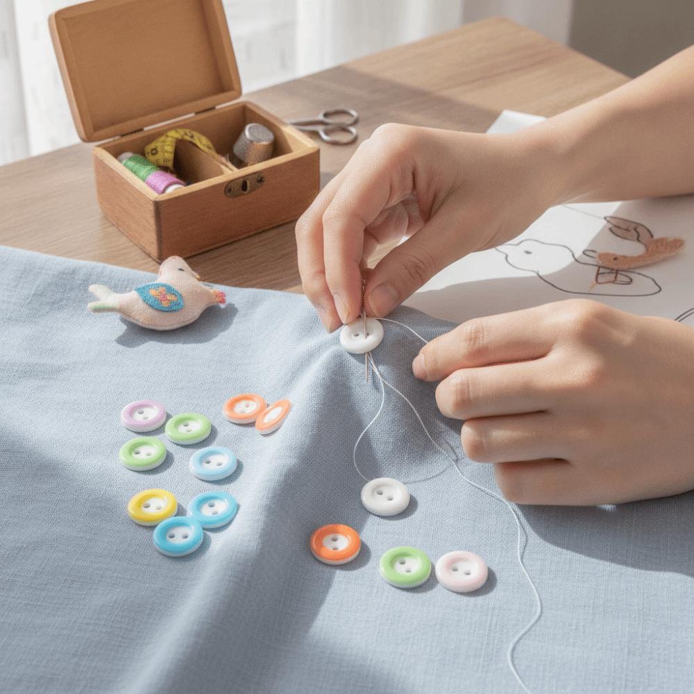 200pcs Easy-Fix Design Sewing Buttons 2 Holes Plastic Buttons Craft Buttons For Sewing Craft