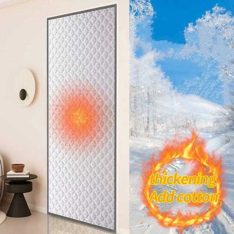 Winter-Thermo-Vorhänge mit Isolationswatte, Kälteschutz-Fensterisolierfolie, Verdickte schallisolierende und lichtundurchlässige Vorhänge