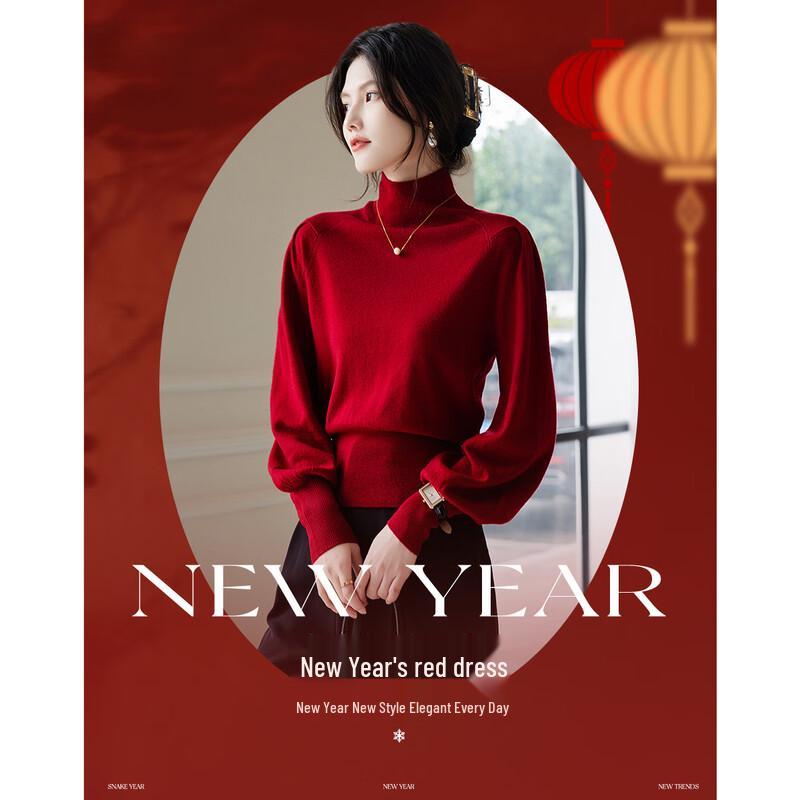 

Demana Women s Lambswool High-Neck Knit Sweater L