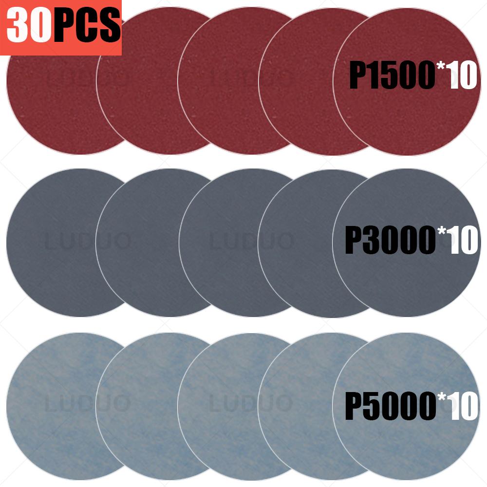 45/30/15 BUC Discuri Abrazive 3 Inch Pad de Lustruire Pad de Polisat Burete pentru Ceruire Kit Renovare Faruri Auto Polish Auto