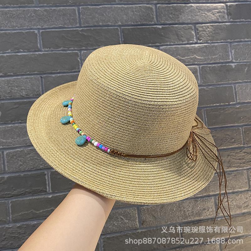 Western Sichuan Travel Hat Yunnan Xinjiang Grassland Xizang Travel Straw Hat Female Celebrity Sanya Seaside Beach Hat
