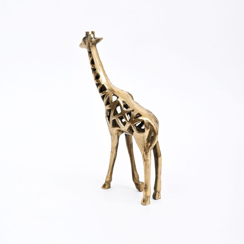 Modern Gold Giraffe Sculpture Handcrafted Aluminum Home Décor