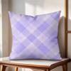 purple diamond pattern Cushion Cover Natural Linen Organic Fabric DoubleSided Printing Couch Pillow Covers Home Decor Gift