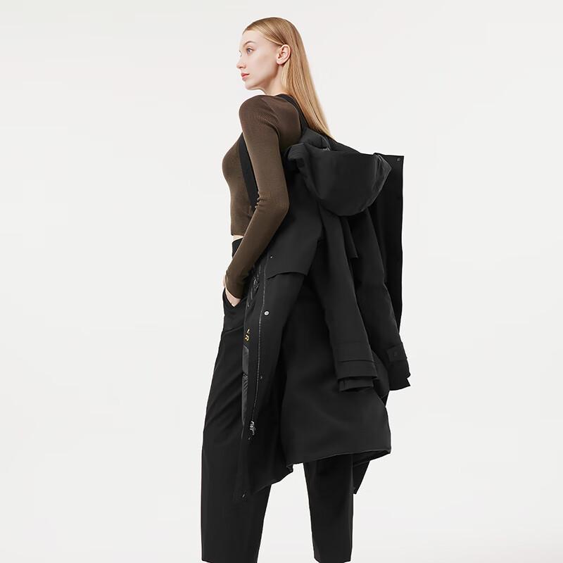 Tanboer Women's Mid-Length Hooded Goose Down Puffer Jacket