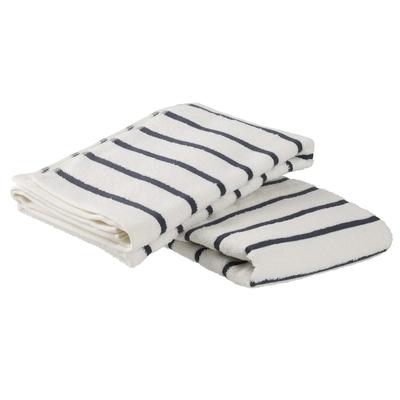 Tsubame Towel, Established In 1912, Made In Senshu, Japan, Thin Bath Towels, Set of 2, Striped, Organic Cotton, Instant Absorbency, Quick Drying, Easy