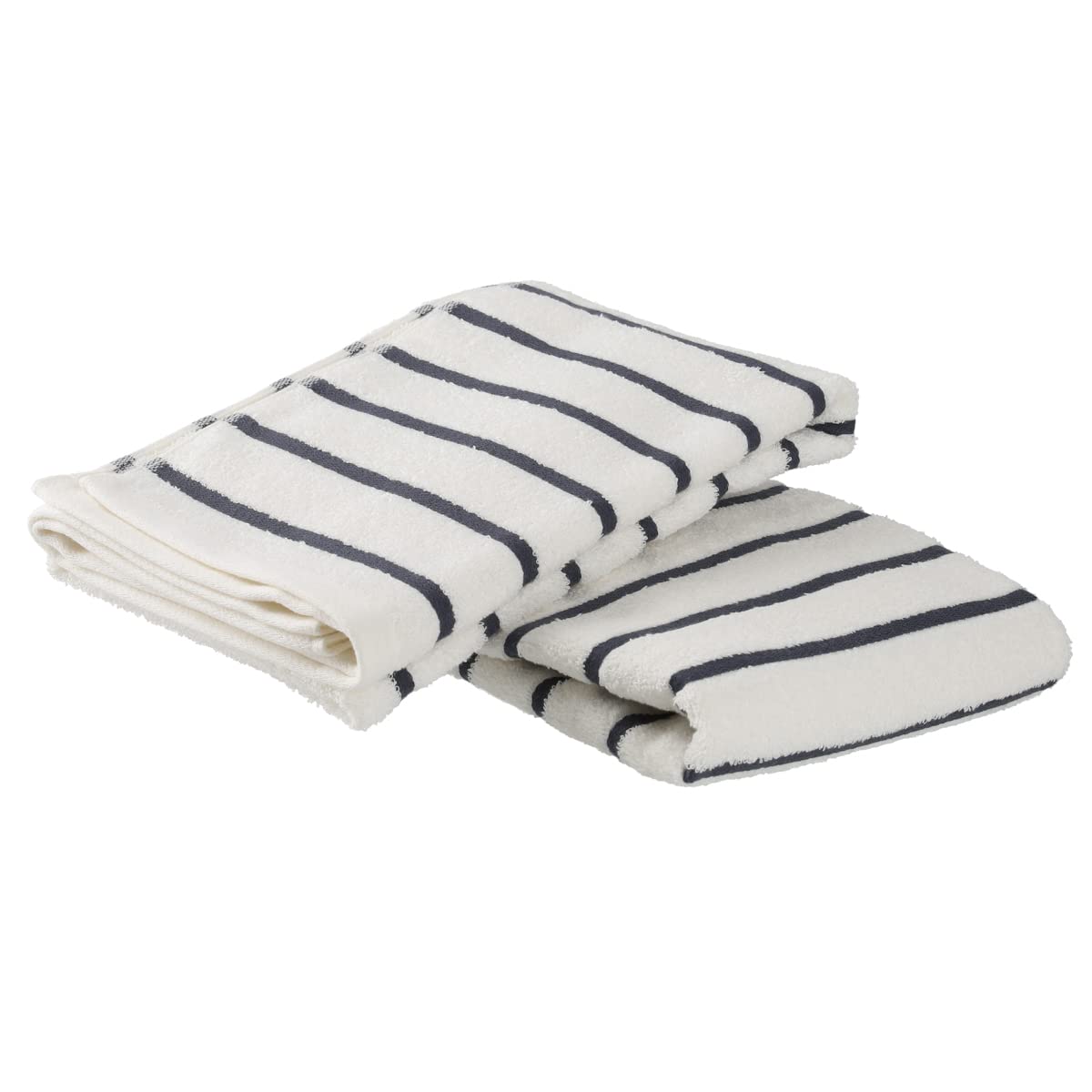 

Tsubame Towel, Established in 1912, Made in Senshu, Japan, Thin Bath Towels, Set of 2, Striped, Organic Cotton, Instant Absorbency, Quick Drying, Easy