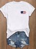 God Bless America Tee Women's Patriotic USA Flag Floral Bowknot Print T-Shirt - 4th of July Independence Day Design T-Shirts