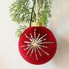 12 Pcs Velvet Glitter Christmas Ball Ornaments 3.15" Shatterproof Flocked Sequin Balls Christmas Tree Ornaments for Indoor Outdoor Holiday Party Decor