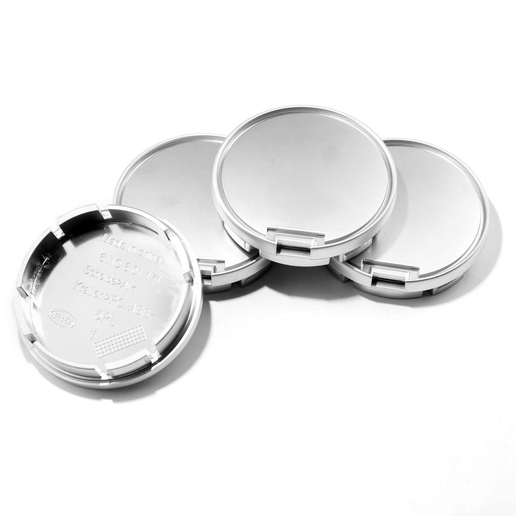 4pcs Outer Diameter 56mm Inner Diameter 52mm Pearl Chrome ABS Car Wheel Center Hub Cap