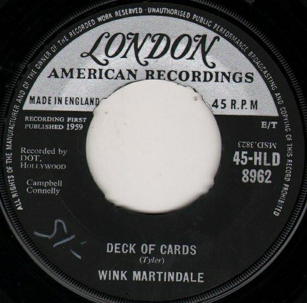 

7inch Record WINK MARTINDALE Deck Of Cards 45HLD8962 LONDON 1959 UK Pop Used
