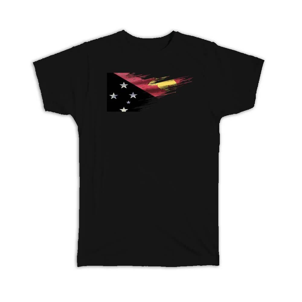 Gift T-Shirt : Papua New Guinea Flag Modern Country Expat S