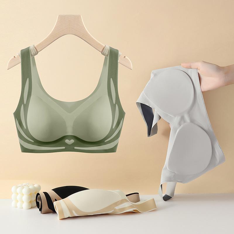 L-4XL PLUS Dame Push-up BH Sømløs Trådløs BH Stor Størrelse Undertøy