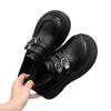 British Style Muffin Platform Shoes Women's 2025 Autumn New One-pedal Loafer Single Shoes Retro with Skirt Small Leather Shoes