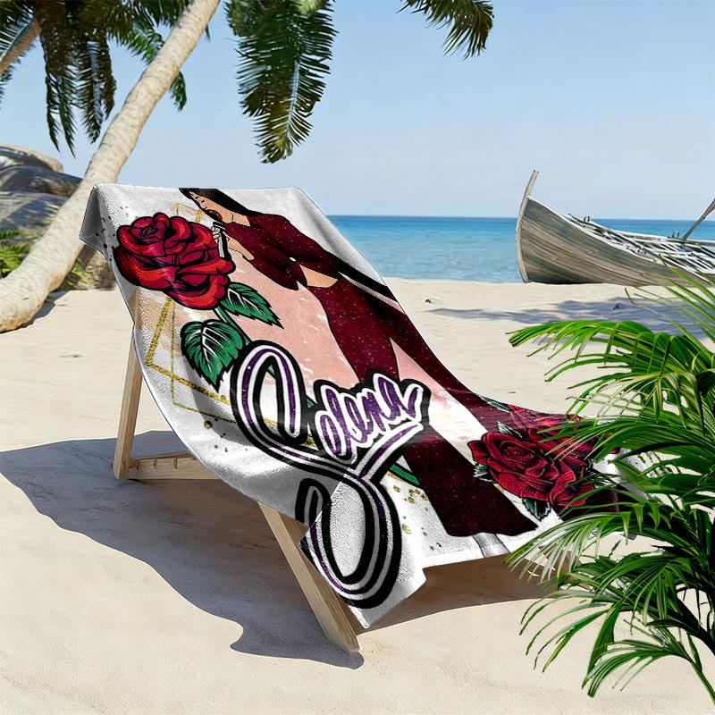 Selena Quintanilla Print Beach Towel, Large Soft Quick Dry Towel for Beach Camping Swimming