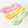 Durable Waterproof Fleece-Lined PVC Cleaning Gloves for Women - Thickened, Hanging Design for Kitchen and Household Tasks