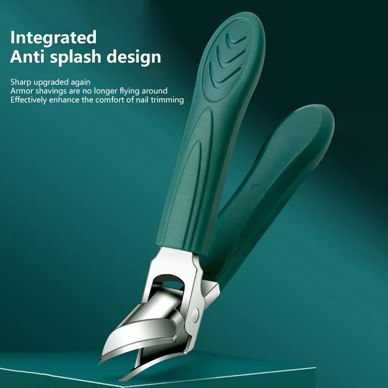 Professional Slanted Nail Clippers Wide Jaw Opening Anti-Splash Nail Clipper Stainless Steel Toenail Pliers Manicure Tools