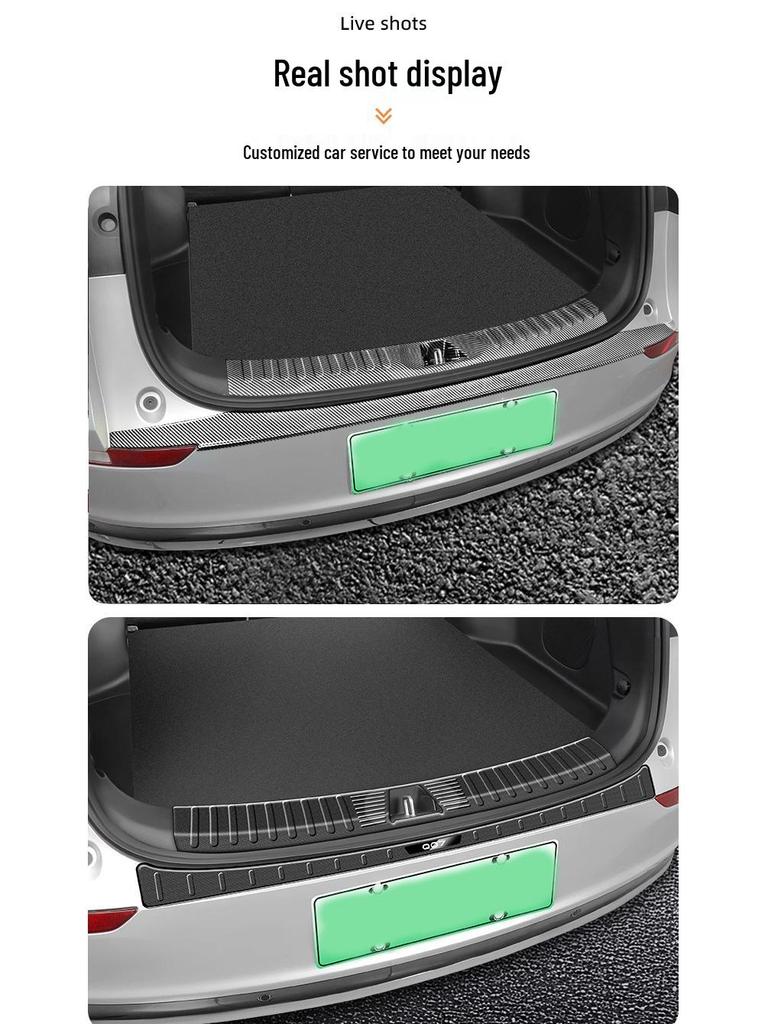 Q07 Qi Yuan Trunk Guard: Stainless Steel & Carbon Fiber Anti-Scratch Interior Trim