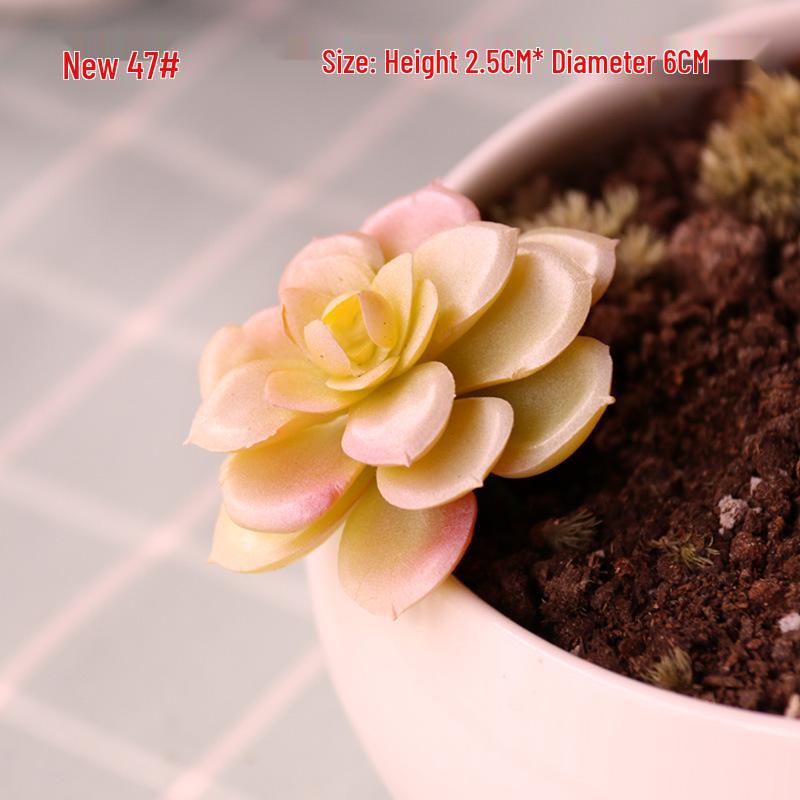 Realistic Flocked Succulents: Small Artificial Green Plant Wall Decor for Interiors