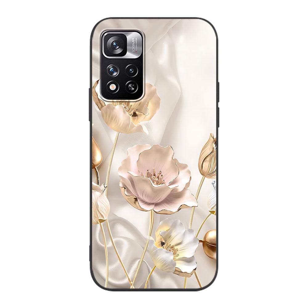Rose Love Heart Gold Case for Xiaomi Redmi 10A 10C 9C 12C 9A 9i 10 12 9 Prime 9T K40 Pro Soft TPU Mobile Phone Bag Cover