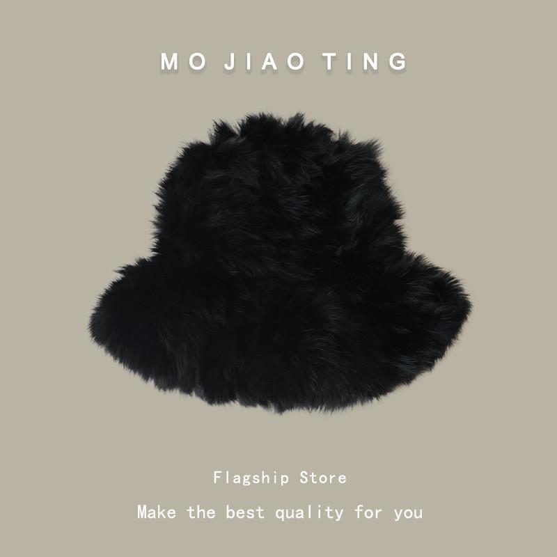 

Winter Womens Rabbit Fur Hat With Thick Warmth For Casual Outdoor Comfort Black