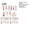 Pink Nutcracker Pendants 10/20/30Pcs Wooden Christmas Ornaments, Watercolor Hanging Decor with Girl Gift Ideas Ballerina, Horse & Mouse King Designs,