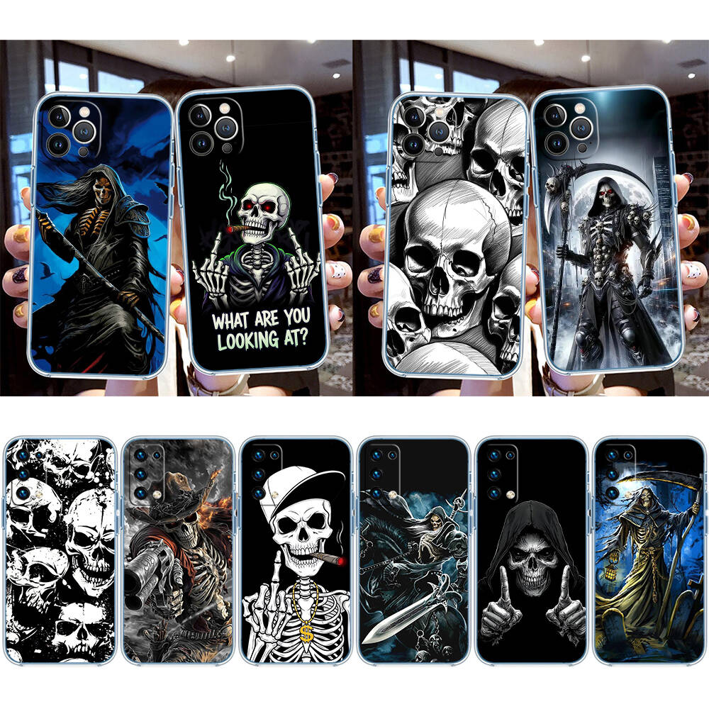 Skeleton Skull Phone Case for Motorola Edge 20 30 S30 40 50 Fusion Lite Plus Pro Ultra Neo One Action Zoom Hyper Power Macro Vision