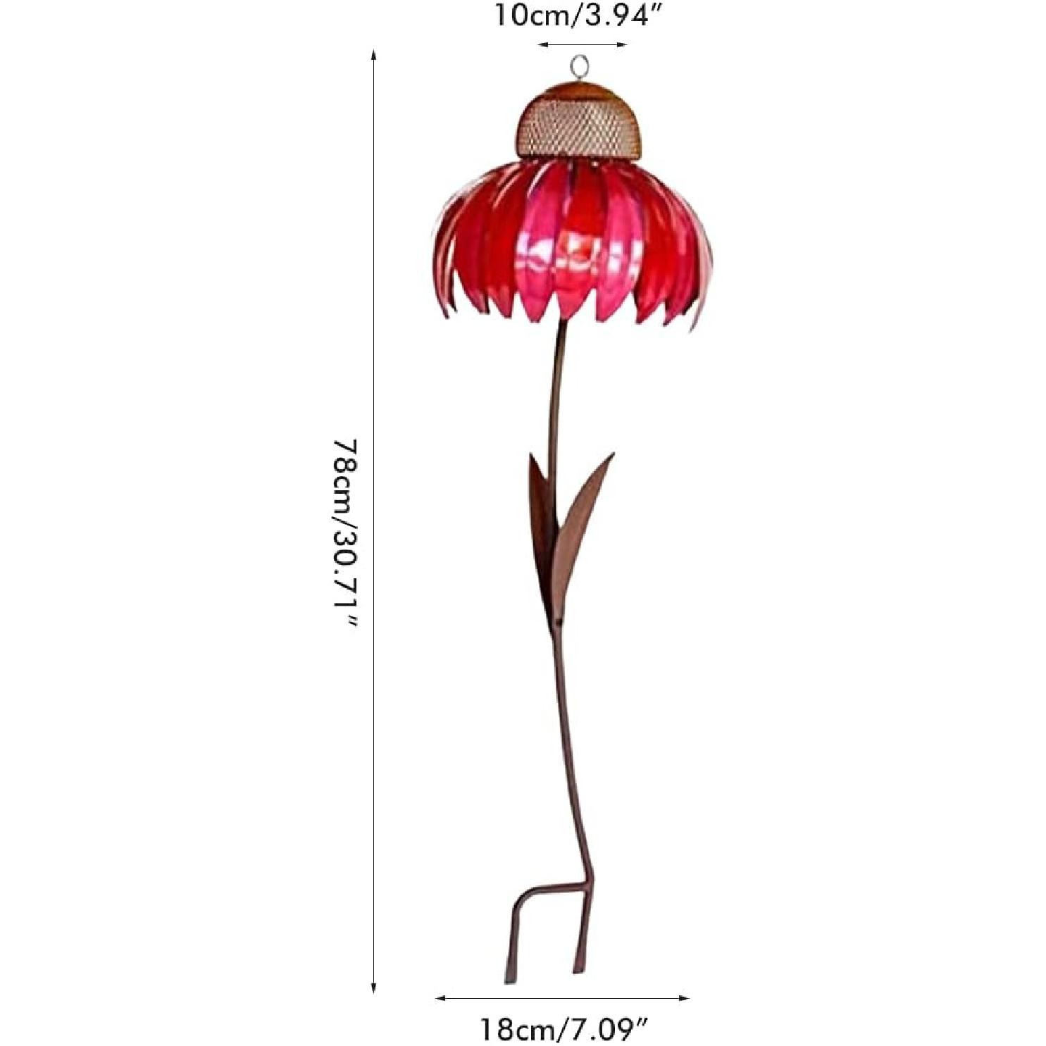 Bird Feeder, Red Coneflower Standing Bird Feeder Metal Flower Stakes Garden Bird Feeder Metal Bird Seed Tray for Outdoor Garden Decoration (blue)