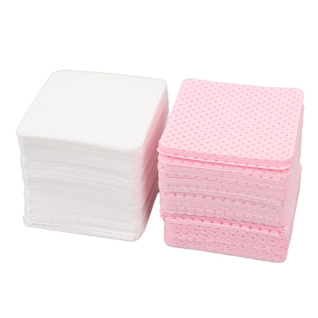 1000pcs Non Lint Nail Wipes Double Sided 3 Layered Soft Cotton Eyelash Extension Glue Wipes Pink White for Nail Beauty