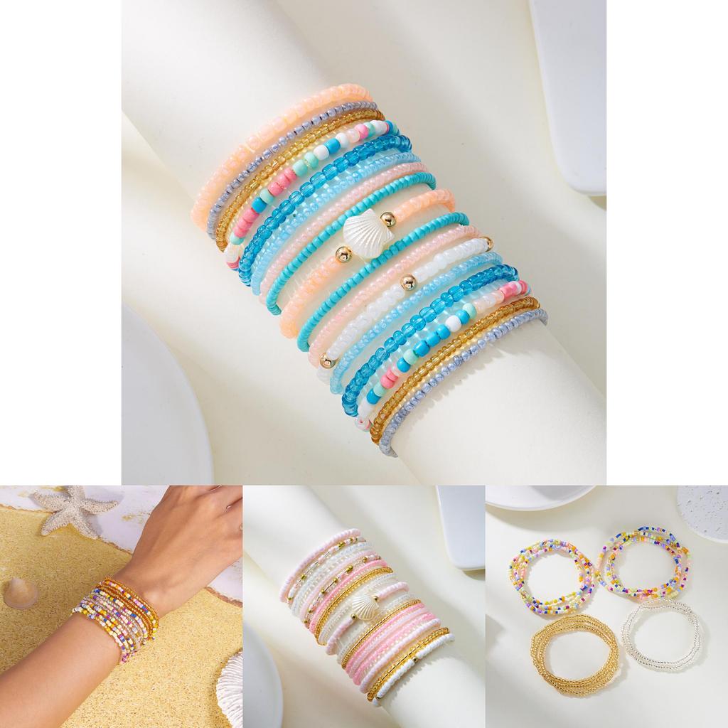 Minimalistische Perlenarmbänder im Westernstil mit geometrischem Design für Frauen Geschenk