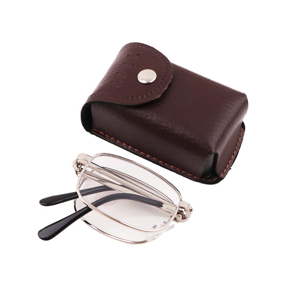 Portable Anti-fatigue Natural High Definition Crystal Folding Presbyonic Glasses Old man Reading Glasses Eyeglass --100 серебряный