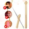2-in-1 Ear Spoon & Toothpick Tool with Keychain – Portable Mini Toothpick Holder, Folding Copper Ear Wax Removal Tool, Brass Ear Picks for Travel,