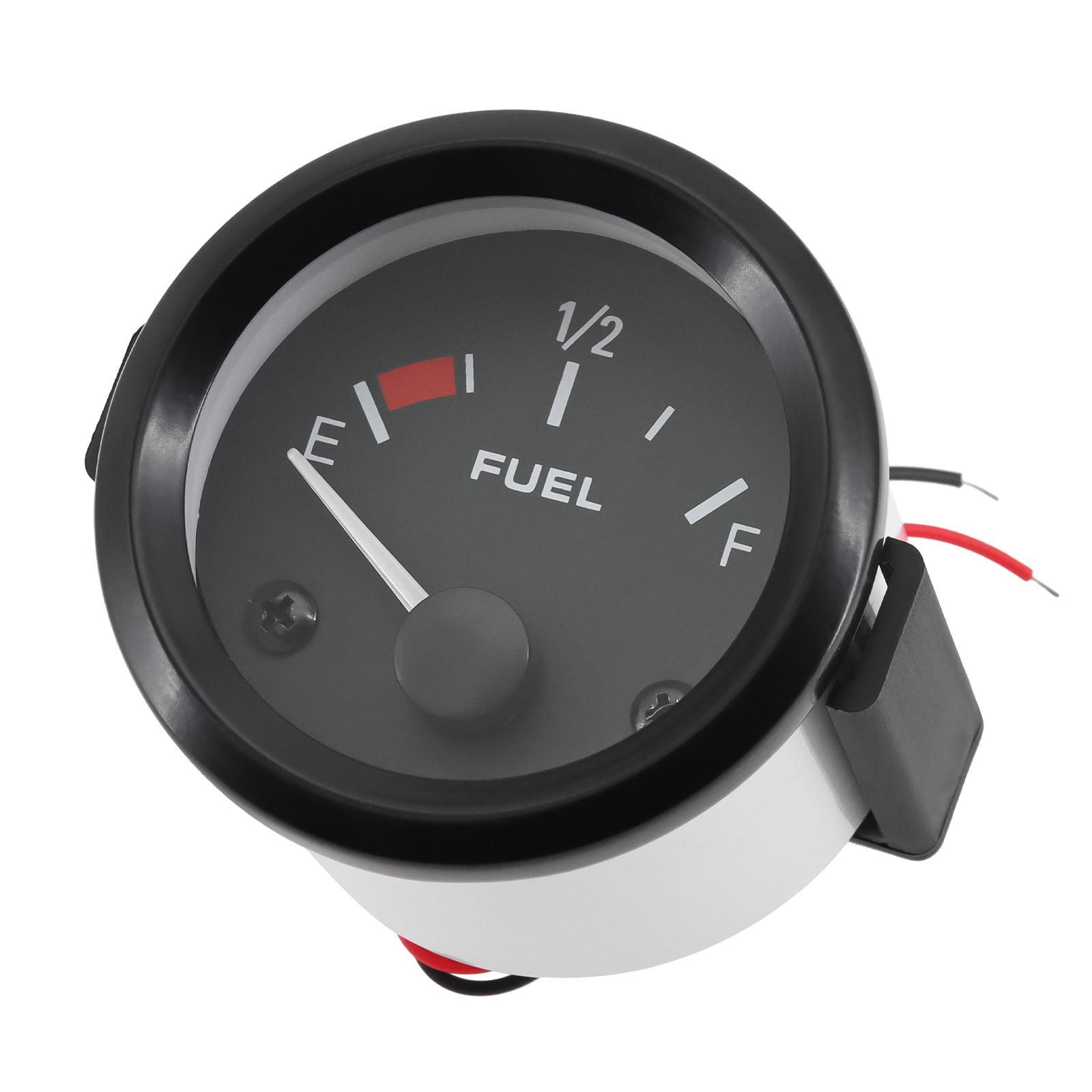 * 2 52mm 240-33 ohm Oil Tank Indicator Meter Car Fuel Level Gauge White LED Fuel Gauge for Petrol 12V Car Sensors (optional) Only Gauge
