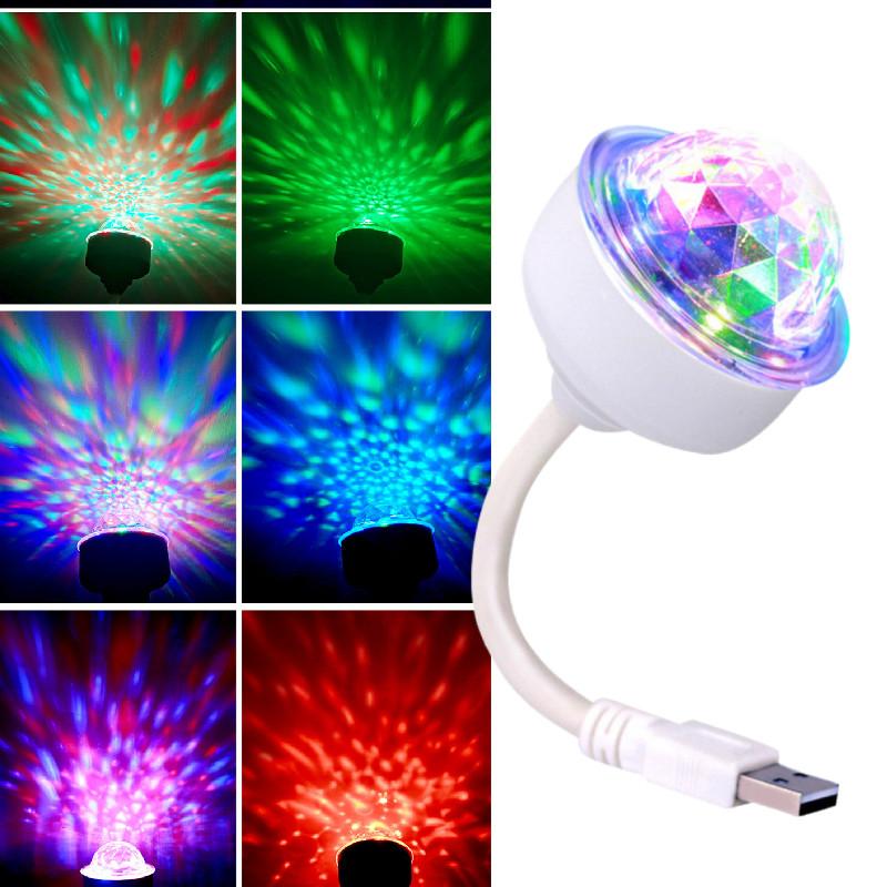 Mini Led Usb Disco Lighting Ball Dj Crystal Magic Light Voice Party Control