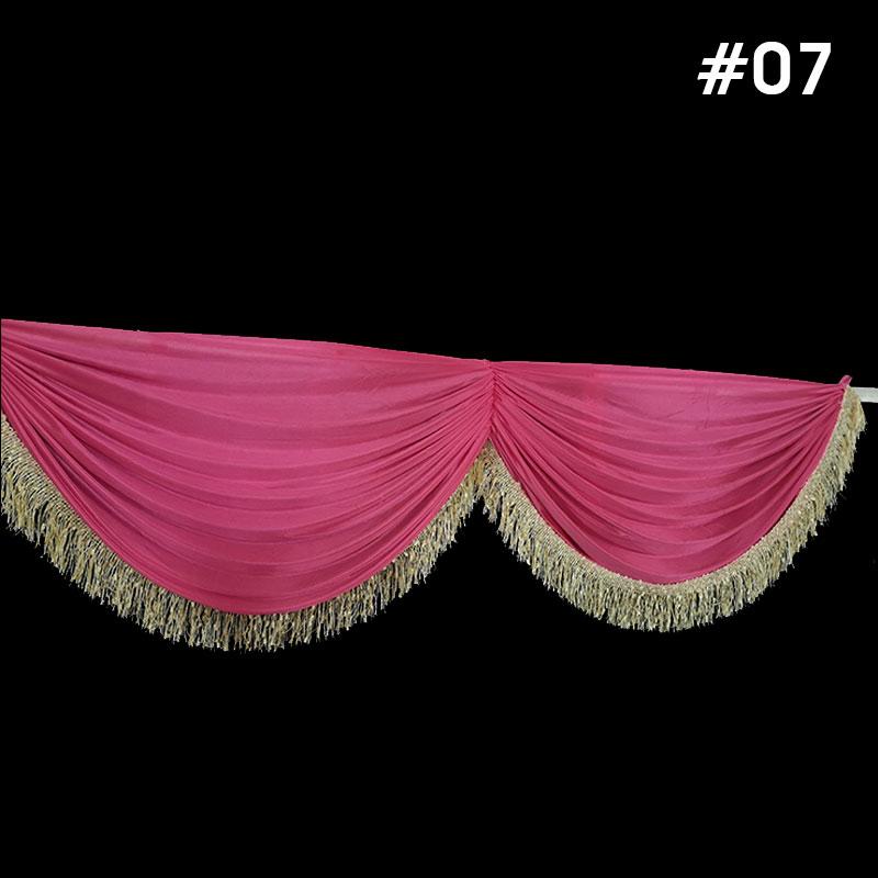 5M Wedding Party Background Drapes Valance Panel Hotel Backdrop Curtain Swag Stage Decor Curtain Head Drapery Ice Silk Swag