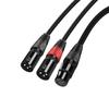 Freneci Dual DMX Y Splitter Cable 3-Pin Male to 5-Pin Female XLR Light Microphone Adapter 0.5m