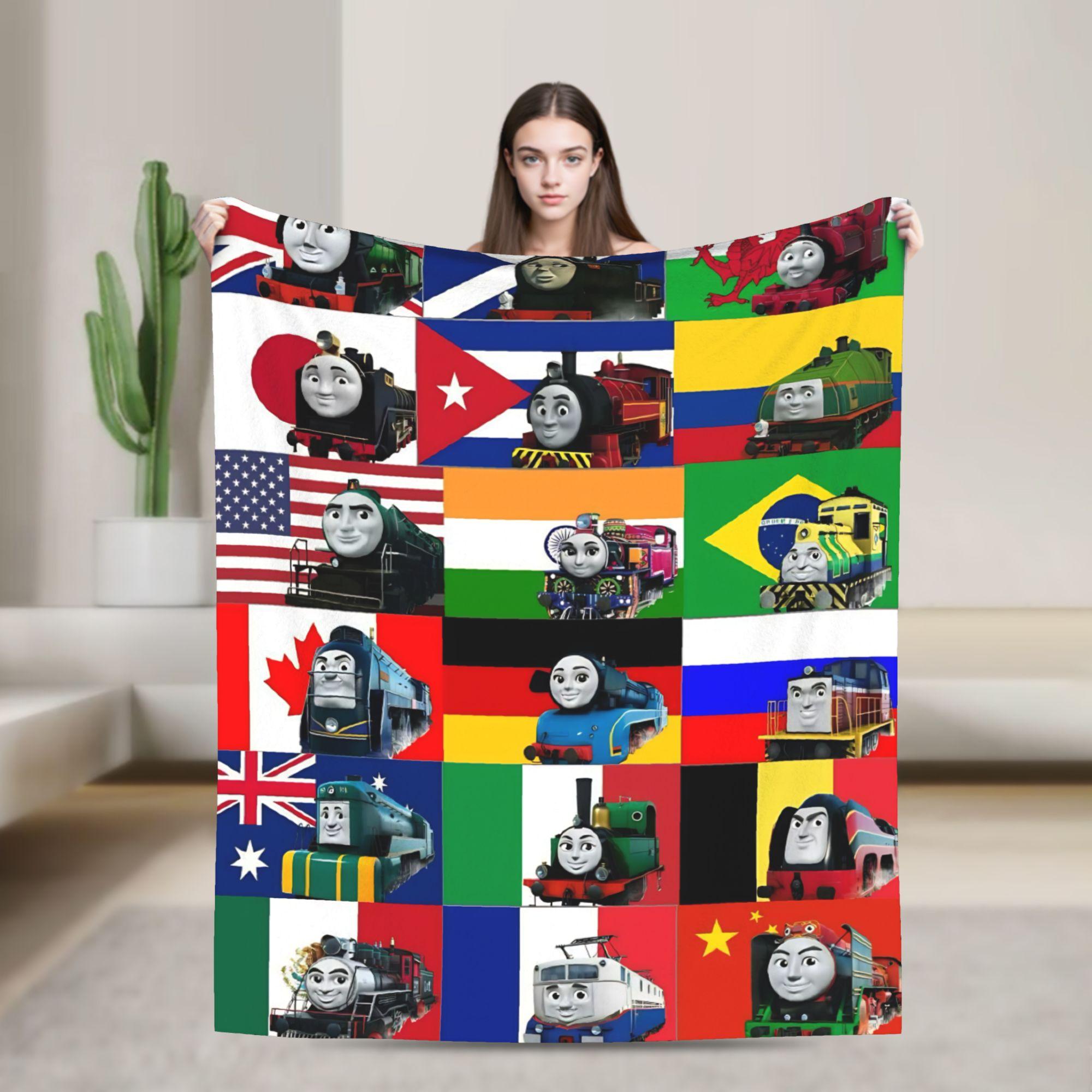 

T-Thomas The Train Friends Blankets Quality Soft Throw Blanket Winter Camping Couch Chair Funny Bedspread 80x60in