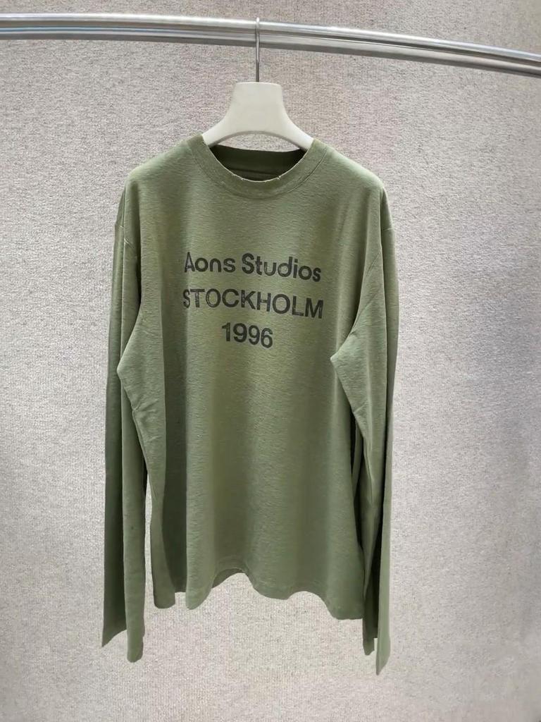 Unisex 2025 Early Autumn Letter Print Crew Neck Long Sleeve Loose Top