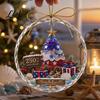 Vintage Christmas Party Supplies 250 Anniversary USA Sea Glass Ornament, 1776-2026 Patriotic Faux Crystal Holiday Season Ornament Clear Keepsake,